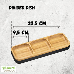 Bamboo Divided Dish 13" inch X 4.5" inch Bento box | 32.5 X 11.5 Cm