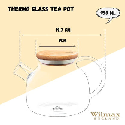 Thermo Glass Teapot 32 Fl Oz | High temperature and shock resistant