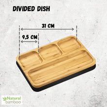 Bamboo Divided Dish / Bento box 13" inch X 9" inch | 33 X 23 Cm