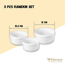 White 3 Pcs Ramekin Set 3.5" inch X 1.5" inch | 4" inch X 2" inch | 4.5' 'X 2''