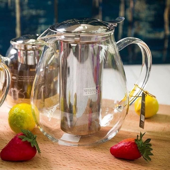 Belle Vous Getextureerd Glazen Theepot met Bamboe Deksel - 1 l Borosilicaat Glazen Kan Belle Vous Getextureerd Glazen Theepot met Bamboe Deksel - 1 l Borosilicaat Glazen Kan