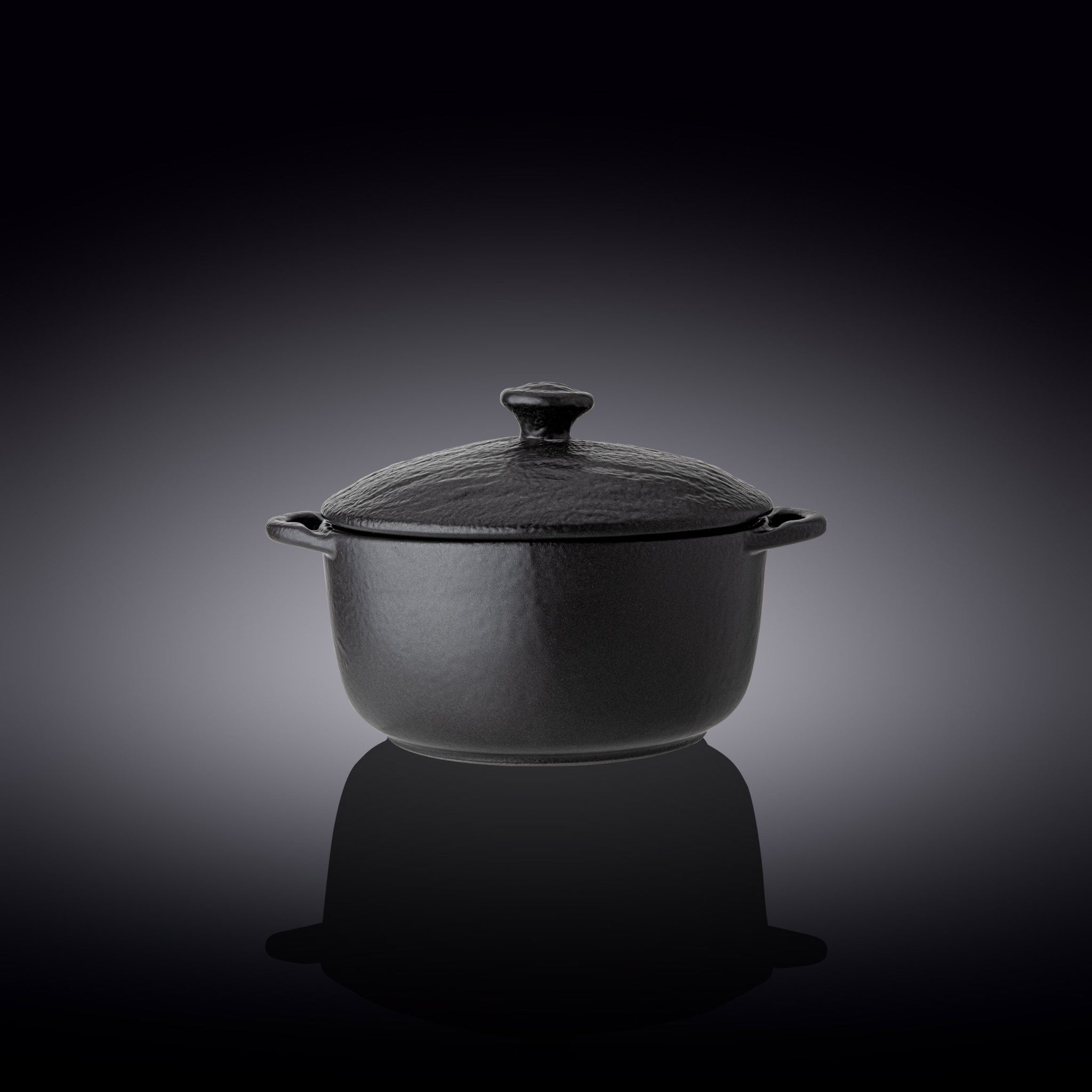 Black Porcelain Slate look Pot With Lid 7 inch X 4.25 inch