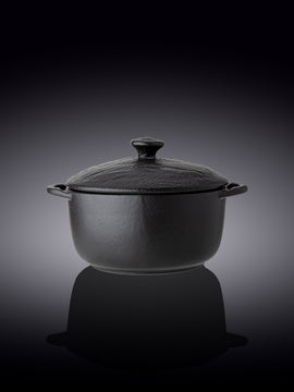 Black Porcelain Slate look Pot With Lid 7