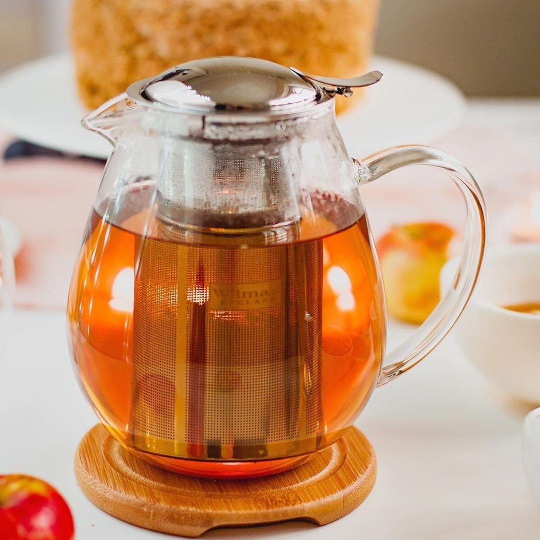 25 oz Tempered Glass Teapot Hot Tea Maker with Stainless Steel