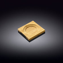 Set Of 5 Bamboo Tray With Build in Coaster 4" inch X 4" inch |