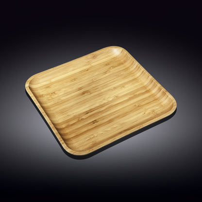 Set Of 6 Bamboo Square Platter 12" inch X 12" inch | For Appetizers / Barbecue / Steak