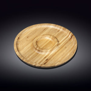 Natural Bamboo 2 Section Platter 8" | 20.5 Cm WL-771046/A