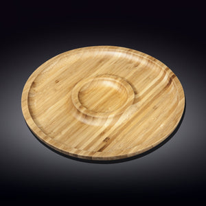 Natural Bamboo 2 Section Platter 12" | 30.5 Cm WL-771048/A