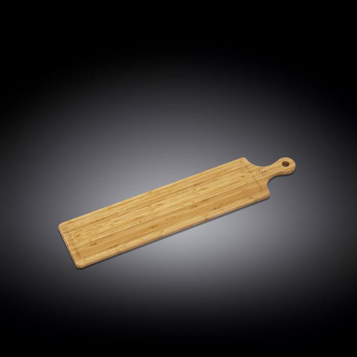 Natural Bamboo Long Serving Board With Handle 26