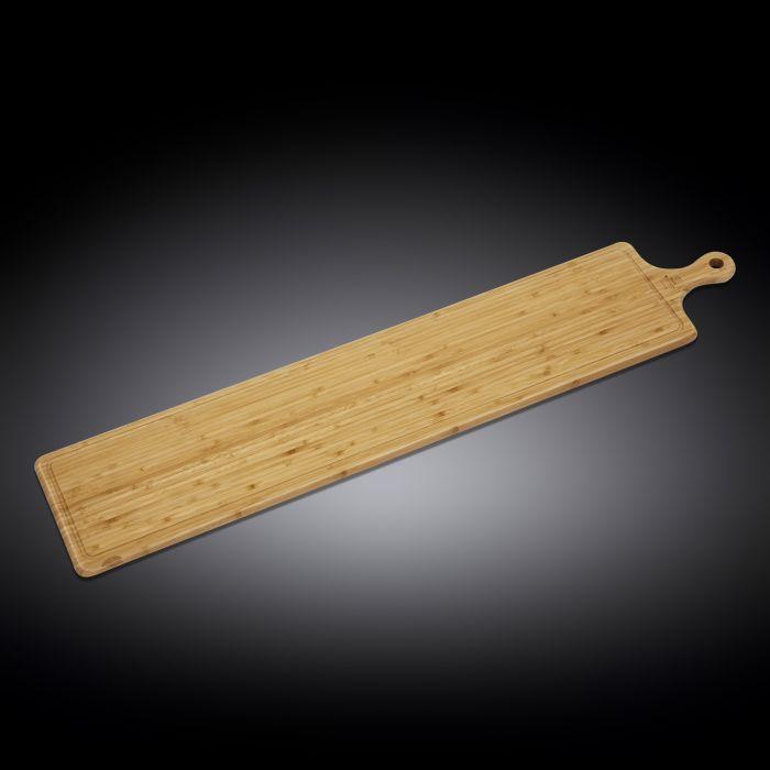 Natural Bamboo Long Serving Board With Handle 39.4