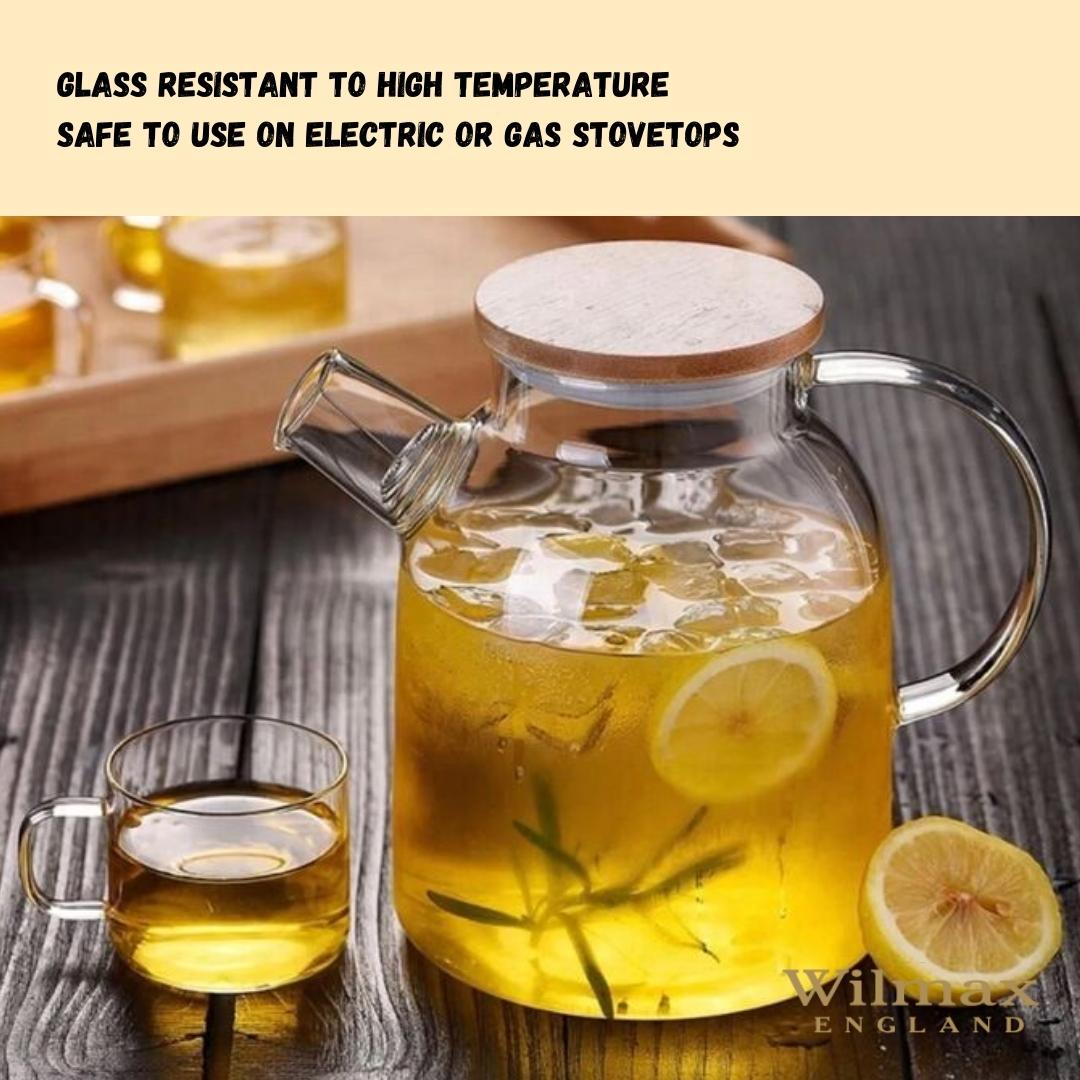 Borosilicate Glass Teapot, Bamboo Lid