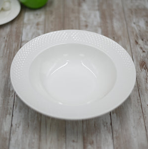 Fine Julia Porcelain Deep Plate Dinnerware Set For 6 Including 10" inch Charger Plate
