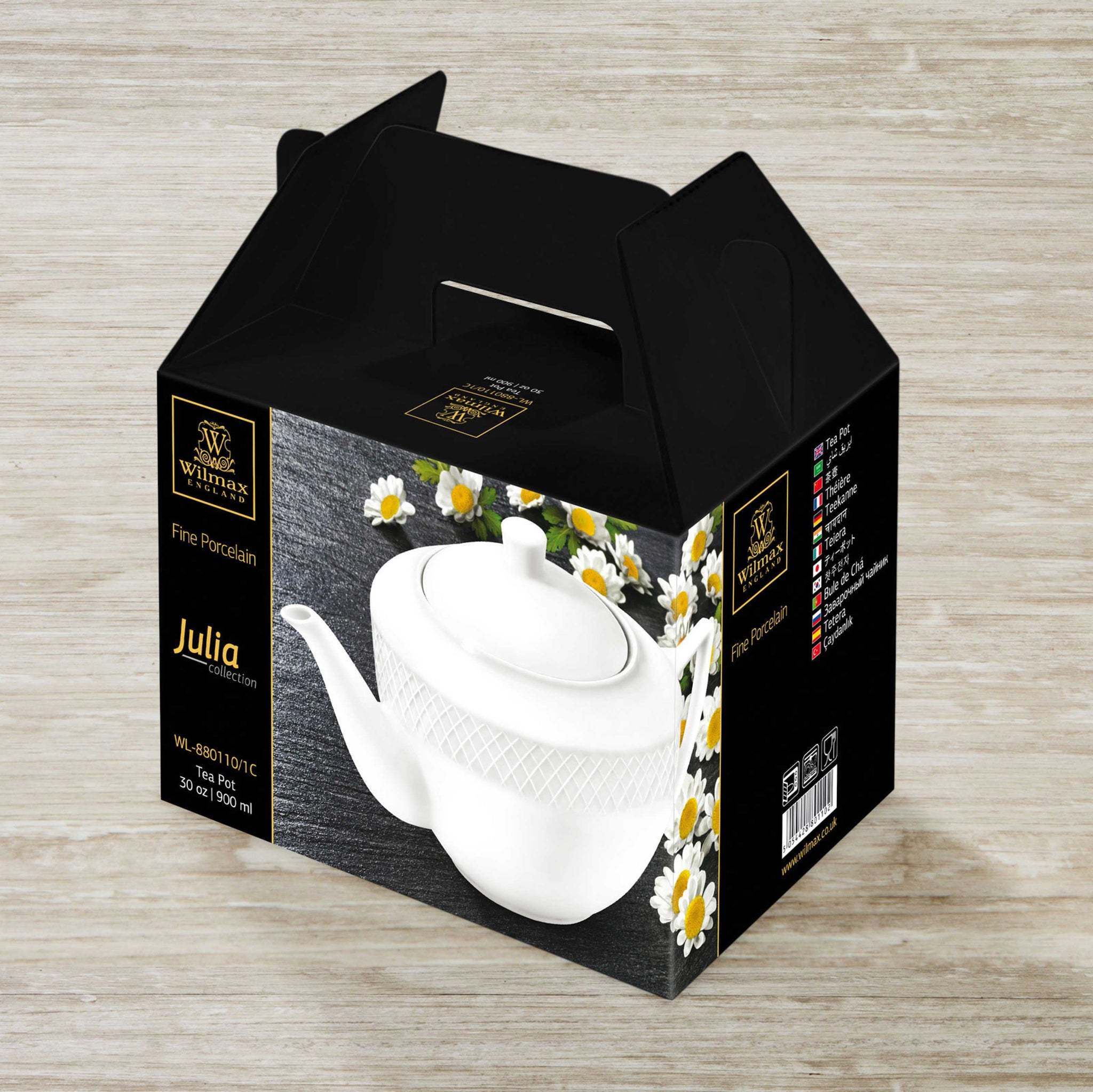 White Tea Pot 17 Oz  500 Ml In Colour Box by Wilmax Porcelain