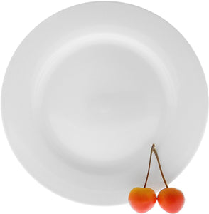 Set Of 6 Professional Rolled Rim White Dessert Plate 8" inch | 20 Cm