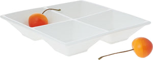 Set Of 6 White Divided Square Dish 6" inch X 6" inch | 15 Cm X 15 См