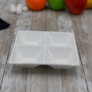 Fine Porcelain Divided Square Dish  6" X 6" | 15 Cm X 15 См WL-992017/A