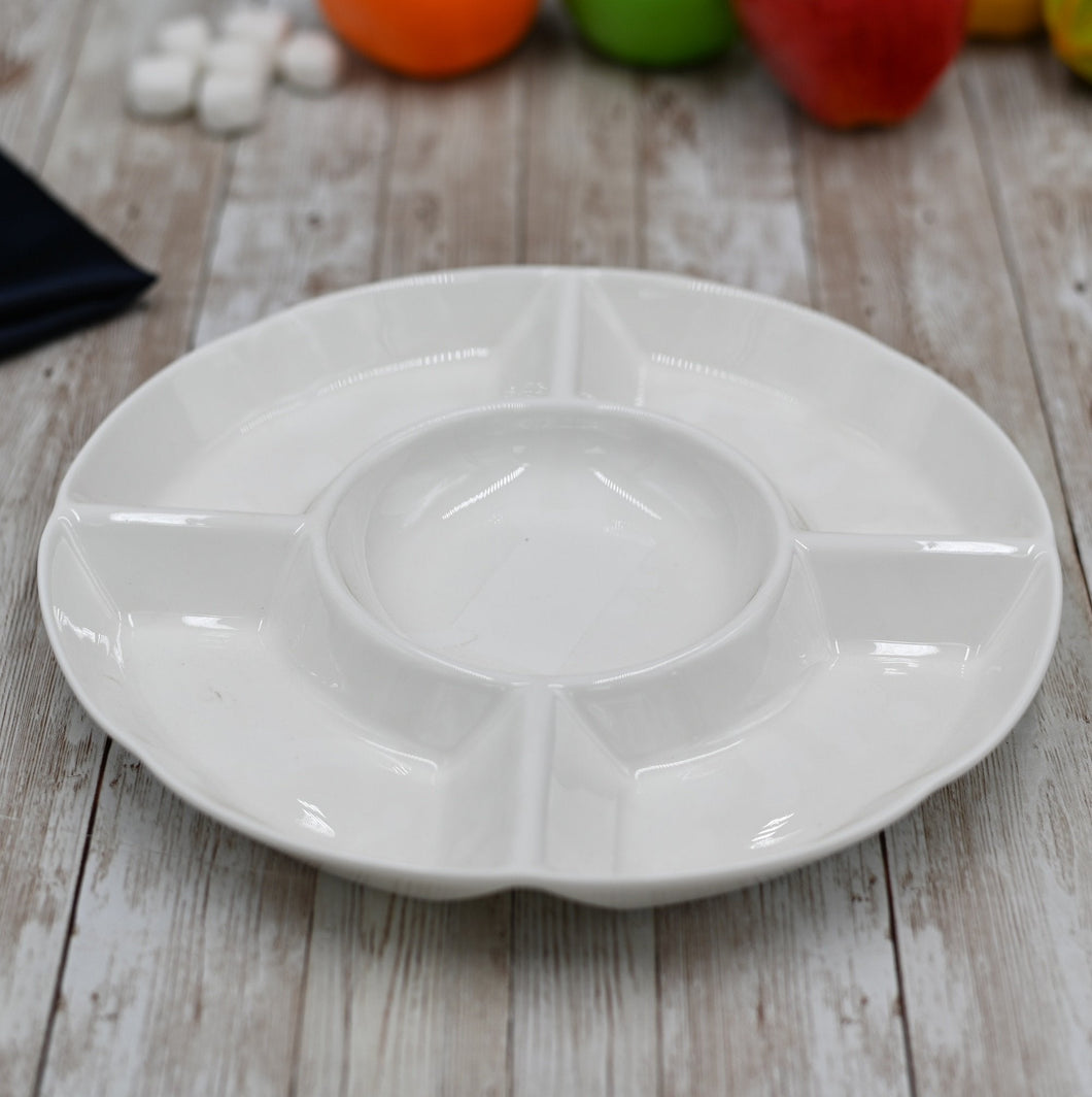 Fine Porcelain Divided Round Dish 10