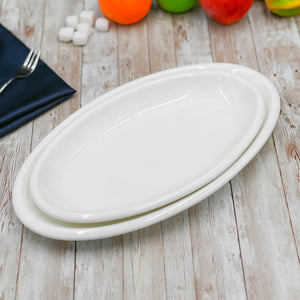 Set Of 3 White Oval Plate / Platter 14.5" inch | 36.5 Cm