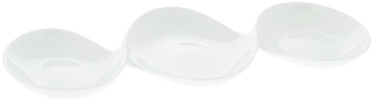 White Divided Sauce Dish 14.5" inch | 37 Cm