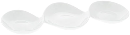 White Divided Sauce Dish 14.5" inch | 37 Cm