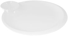 Set Of 6 White Round Plate With Sauce Compartment 8" inch |