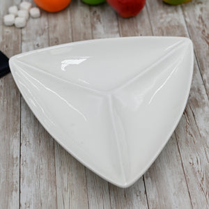 Fine Porcelain Divided Triangular Dish 11.5" | 29 Cm WL-992586/A