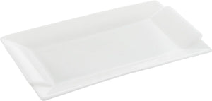 Set Of 6 White Rectangular Platter 9.5" inch X 5" inch| 24 X 12 Cm