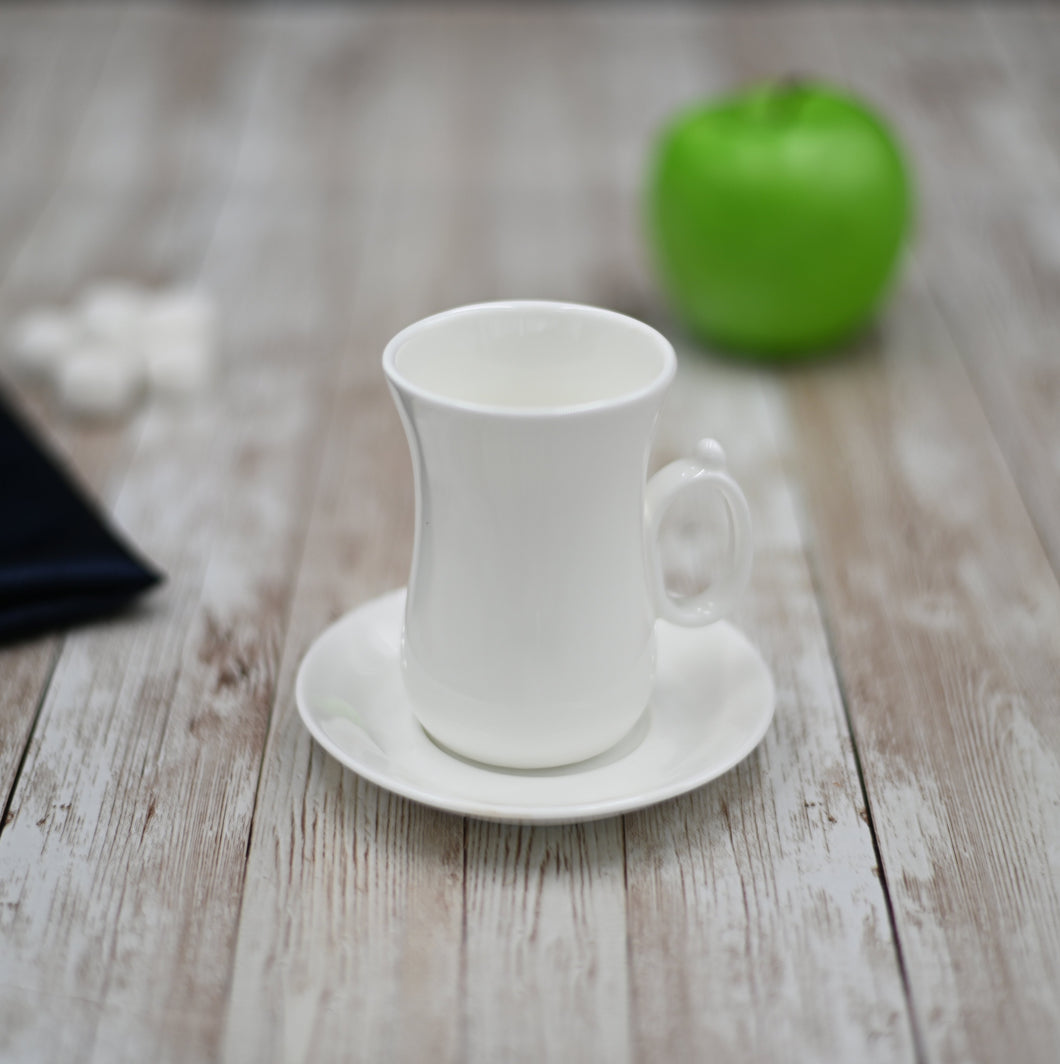 Fine Porcelain 4 Oz | 120 Ml Tea Cup & Saucer WL-993087AB