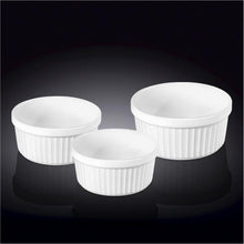 Fine Porcelain 3 Pcs Ramekin Set 3.5" X 1.5" | 9 X 4 Cm, 4" X 2" | 10.5 X 5, 4.5' 'X 2'' | 12 X 5.5 Cm WL-996122/3C