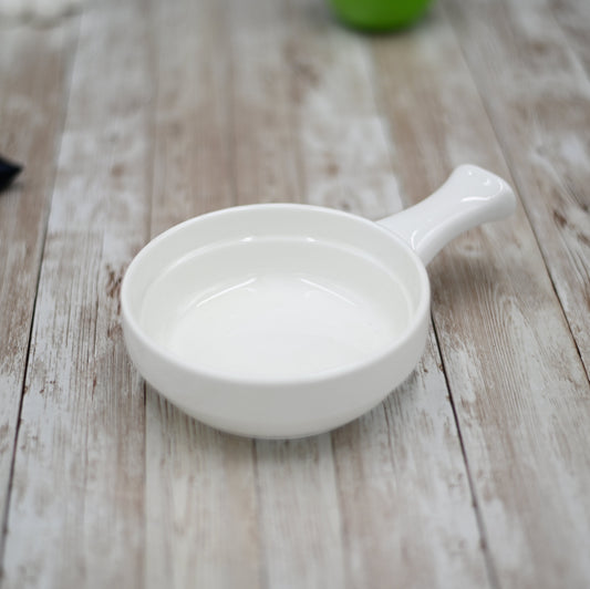 Fine Porcelain Baking Dish With Handle 5" | 13 Cm  10 Oz | 300 Ml WL-997014/A