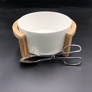 Family Size Large Salad Bowl Set With Serving Tongs And A Bamboo Stand WL-555010