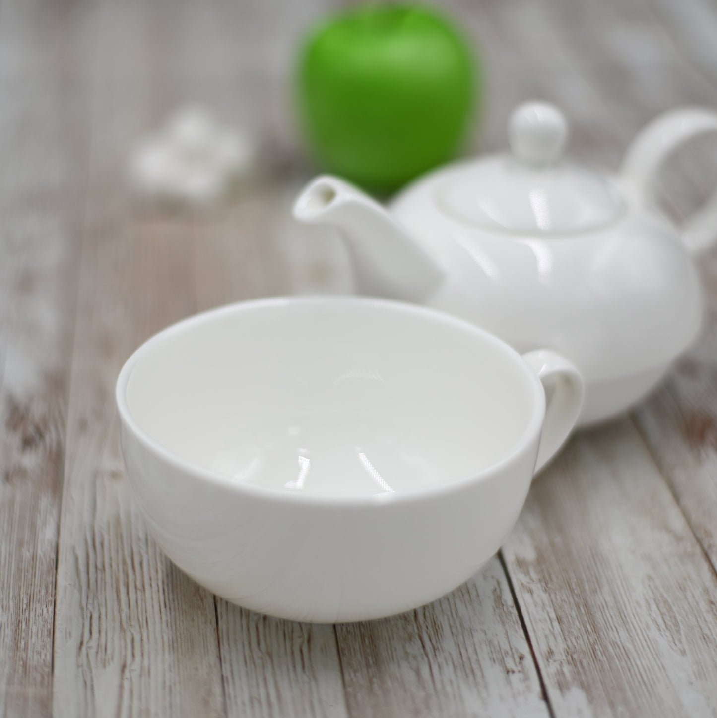 White Set: Teapot 13 Oz | 375 Ml & Cup 11 Oz | 340 Ml