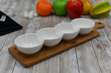 Set Of 3 White 4 Part Divided Dish 12" inch X 3.25" inch X 1.5" inch | 30 X 8 X 4 Cm