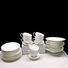 HUGE 30 - Piece Kitchen Dinnerware Set, Plates, Dishes, Bowls, cups and saucers Service for 6 Pure European White. Wilmax Economy line WL-555082