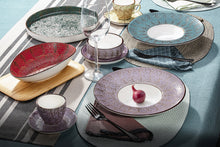 Set Of 3 Violet / Lavender Porcelain Deep Soup or Salad Plate 9.5" inch | 7 Fl Oz |