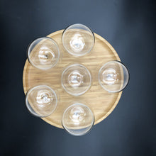 Ice-Cream Presentation Set With 6 Large Thermo Bowls And Spoons And Round Bamboo Platter