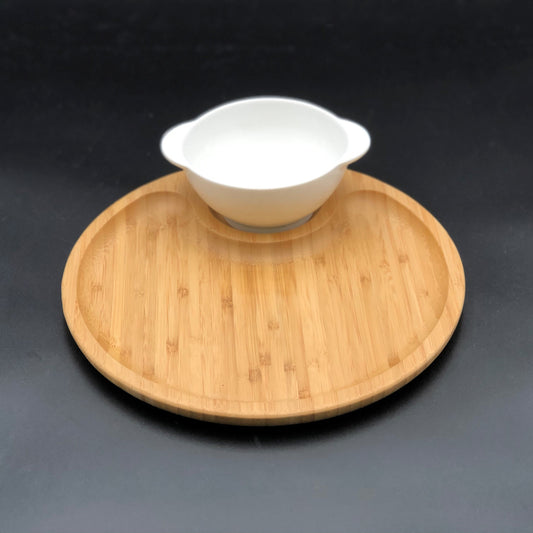Bamboo And Fine Porcelain Set For Single Serve Soup Or Cereal Or Your Favorite Dessert  WL-555021