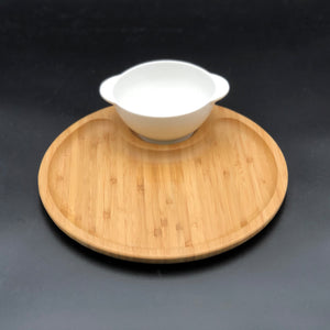 Bamboo And Fine Porcelain Set For Single Serve Soup Or Cereal Or Your Favorite Dessert  WL-555021