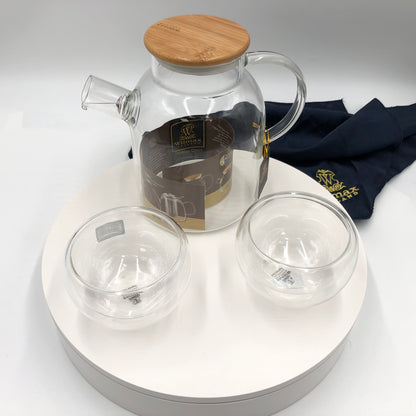 3 Piece Thermo Glass Asian Tea Entertaining Set For 2