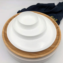 Bamboo And Fine Porcelain 3 Section Divided Dish/plate Setting WL-555070