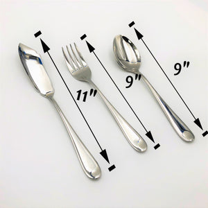 Stainless Steel Serving Fork And Knife And A Large Fish Knife Set Of 3 Pieces Great For Entertaining