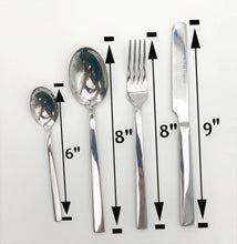 Four (4) Piece 18/10 Stainless Steel Dinner Set By With A Square Solid Handle