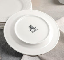 White Dessert Plate With Embossed Wide Rim 8" inch |