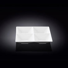 Set Of 6 White Divided Square Dish 6" inch X 6" inch | 15 Cm X 15 См