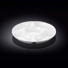 Set Of 4 White Divided Round Dish 10" inch | 25.5 Cm