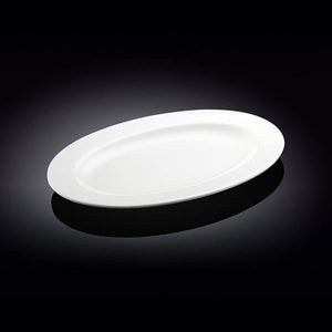 Set Of 3 Professional Rolled Rim White Oval Plate / Platter 12" inch |