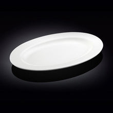 Set Of 3 Professional Rolled Rim White Oval Plate / Platter 16" inch |