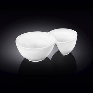Double White Dish 6" inch X 3.5" inch X 2" inch | 15 X 9 X 4.5 Cm