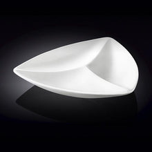 White Divided Triangular Dish 11.5" inch | 29 Cm