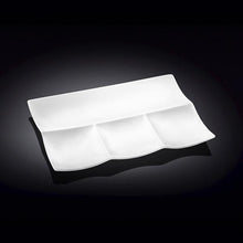Set Of 3 White Rectangle Divided Platter 12" inch X 8" inch |